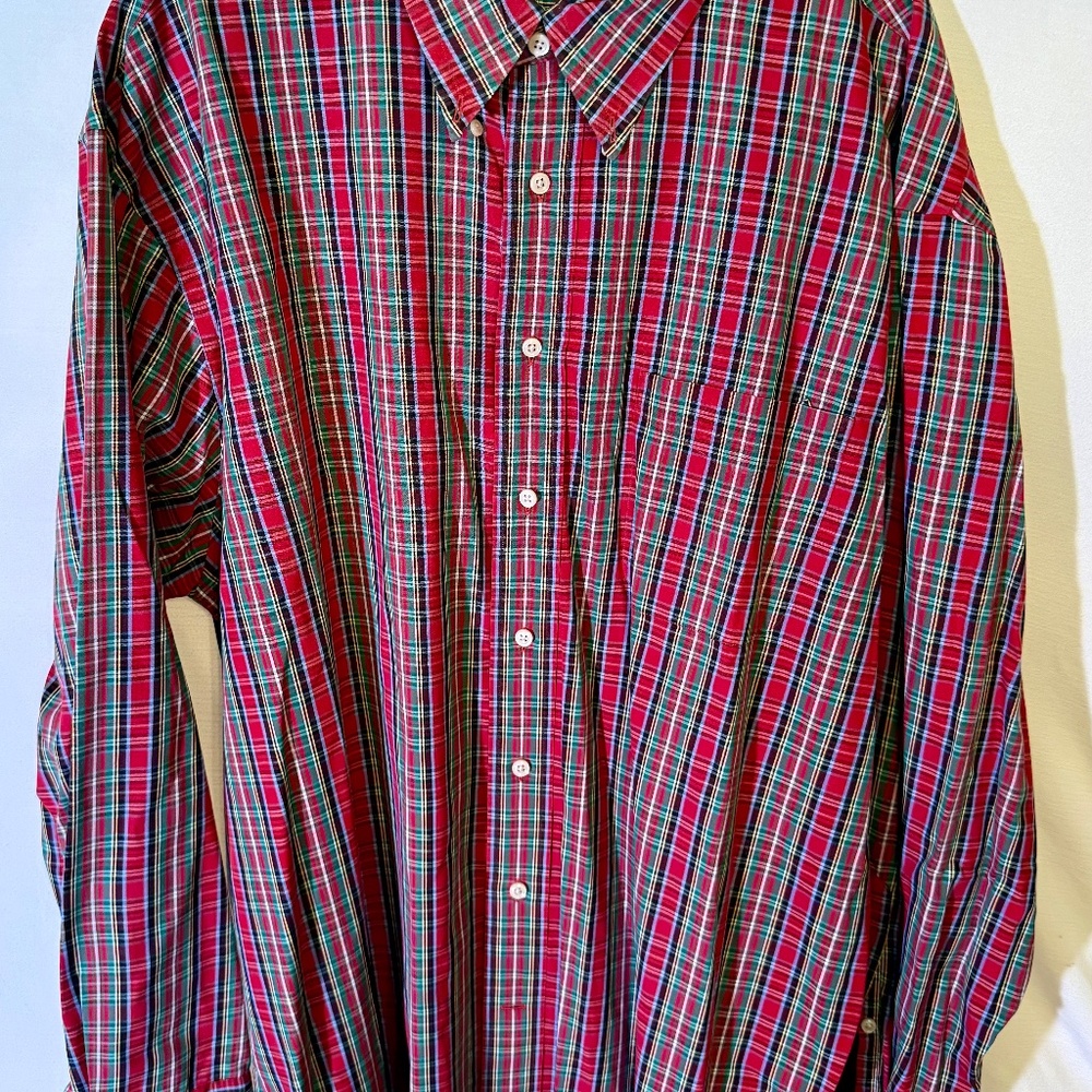 Daniel Cremieux Red & Green Tartan Plaid Button-Down